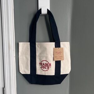 Trader Joe's mini Canvas Tote Bag authentic NWT